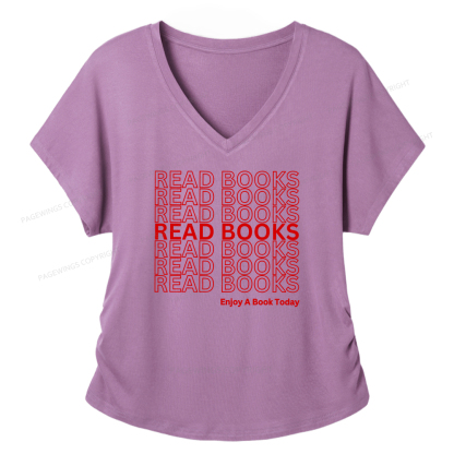 Pagewings Read Books Librarian Women's Modal V-neck T-shirt  