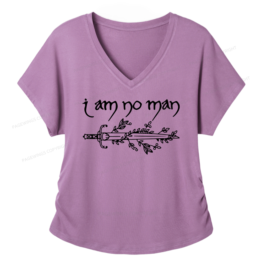 Pagewings I Am No Man Soft Women's Modal V-neck T-shirt