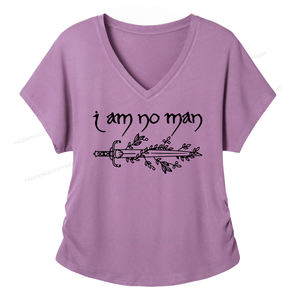 Pagewings I Am No Man Soft Women's Modal V-neck T-shirt