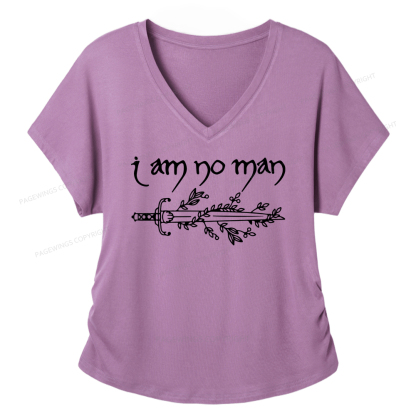 Pagewings I Am No Man Soft Women's Modal V-neck T-shirt