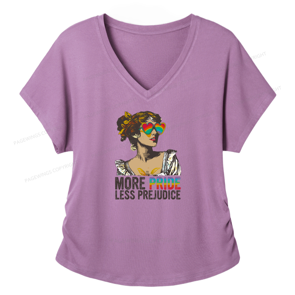 Pagewings More Pride Less Prejudice Soft Women's Modal V-neck T-shirt