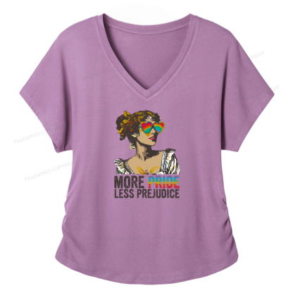 Pagewings More Pride Less Prejudice Soft Women's Modal V-neck T-shirt