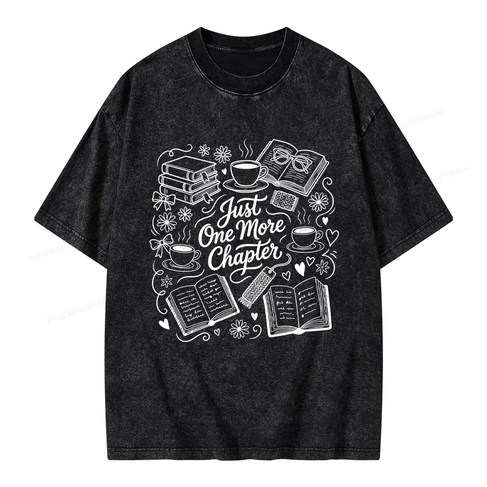Pagewings Just One More Chapter Unisex Washed T-shirt