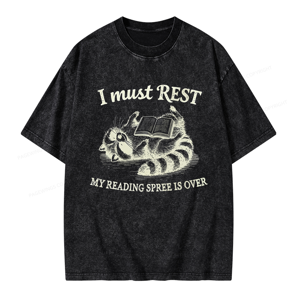 Pagewings My Reading Spree Is Over Unisex Washed T-shirt
