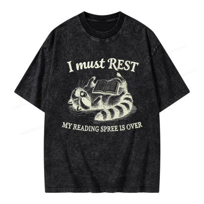 Pagewings My Reading Spree Is Over Unisex Washed T-shirt