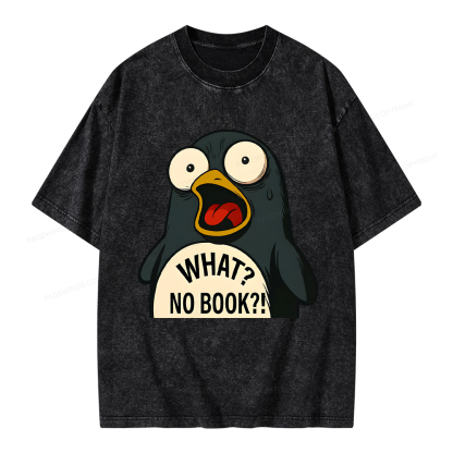 Pagewings What No Book Unisex Washed T-shirt
