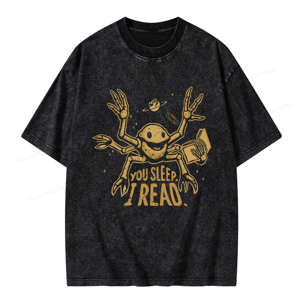 Pagewings You Sleep I Read Unisex Washed T-shirt