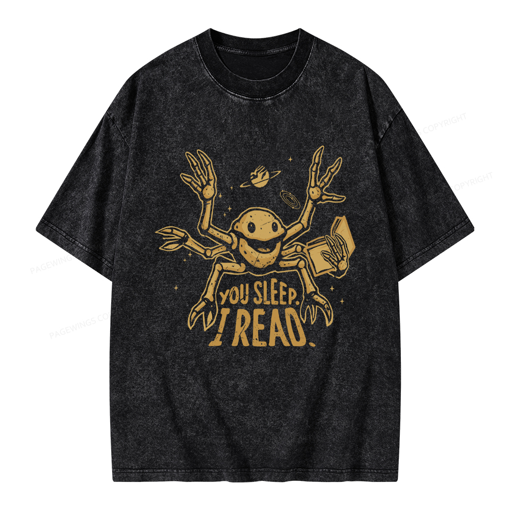 Pagewings You Sleep I Read Unisex Washed T-shirt