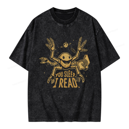Pagewings You Sleep I Read Unisex Washed T-shirt