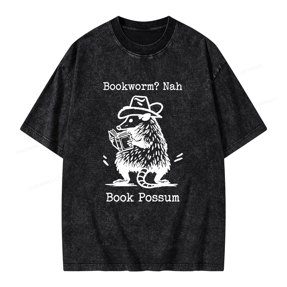 Pagewings Book Possum Unisex Washed T-shirt