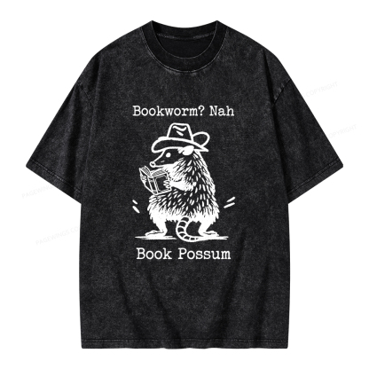 Pagewings Book Possum Unisex Washed T-shirt