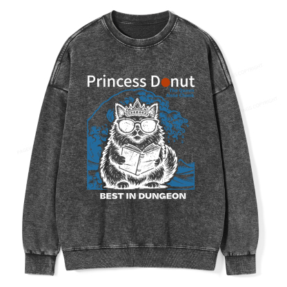 Pagewings Princess Donut Unisex Washed Sweatshirt