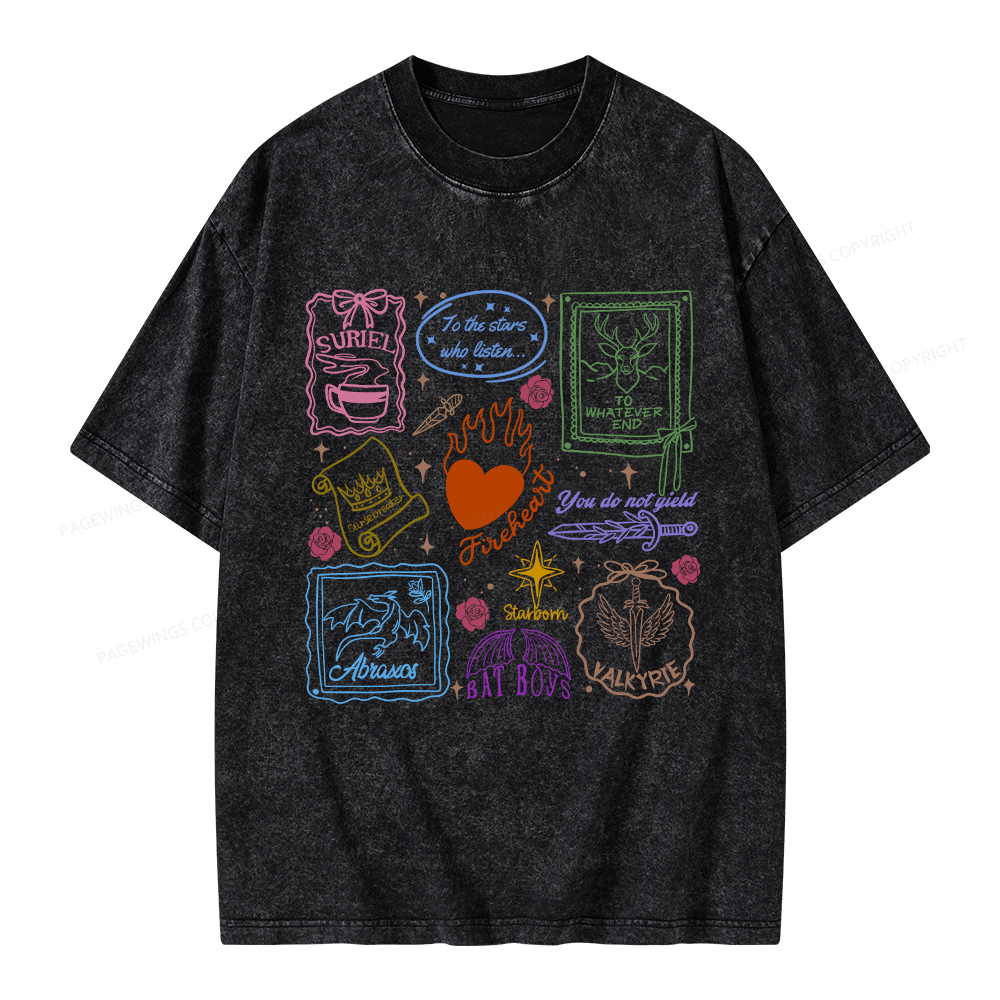 Pagewings Fireheart Unisex Washed T-shirt