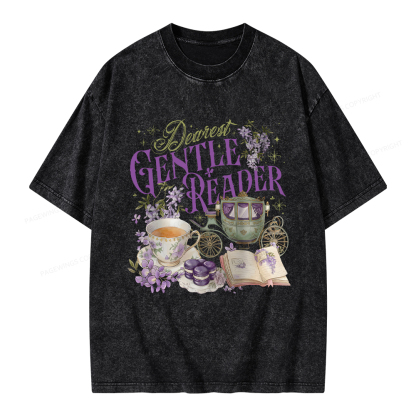 Pagewings Dearest Gentle Reader Unisex Washed T-shirt