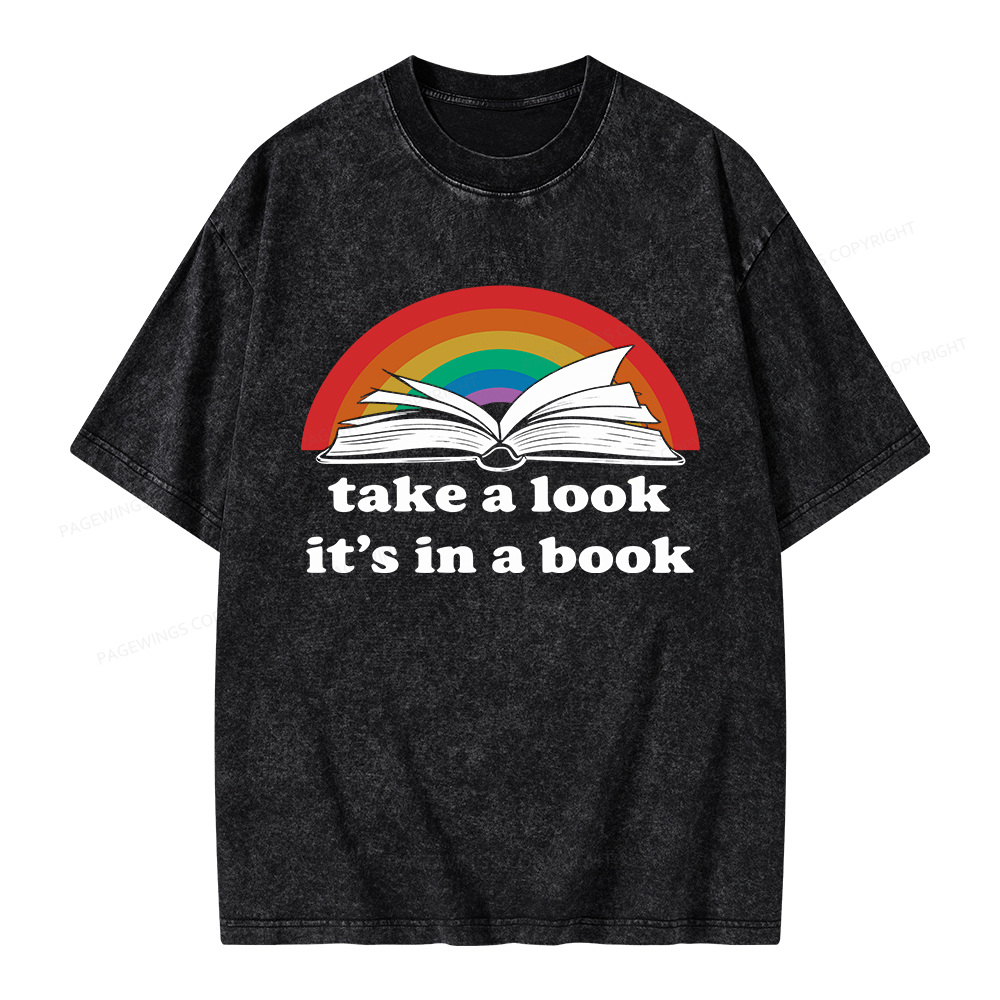 Pagewings Take A Look It’s In A Book Unisex Washed T-shirt