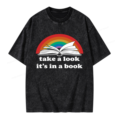 Pagewings Take A Look It’s In A Book Unisex Washed T-shirt