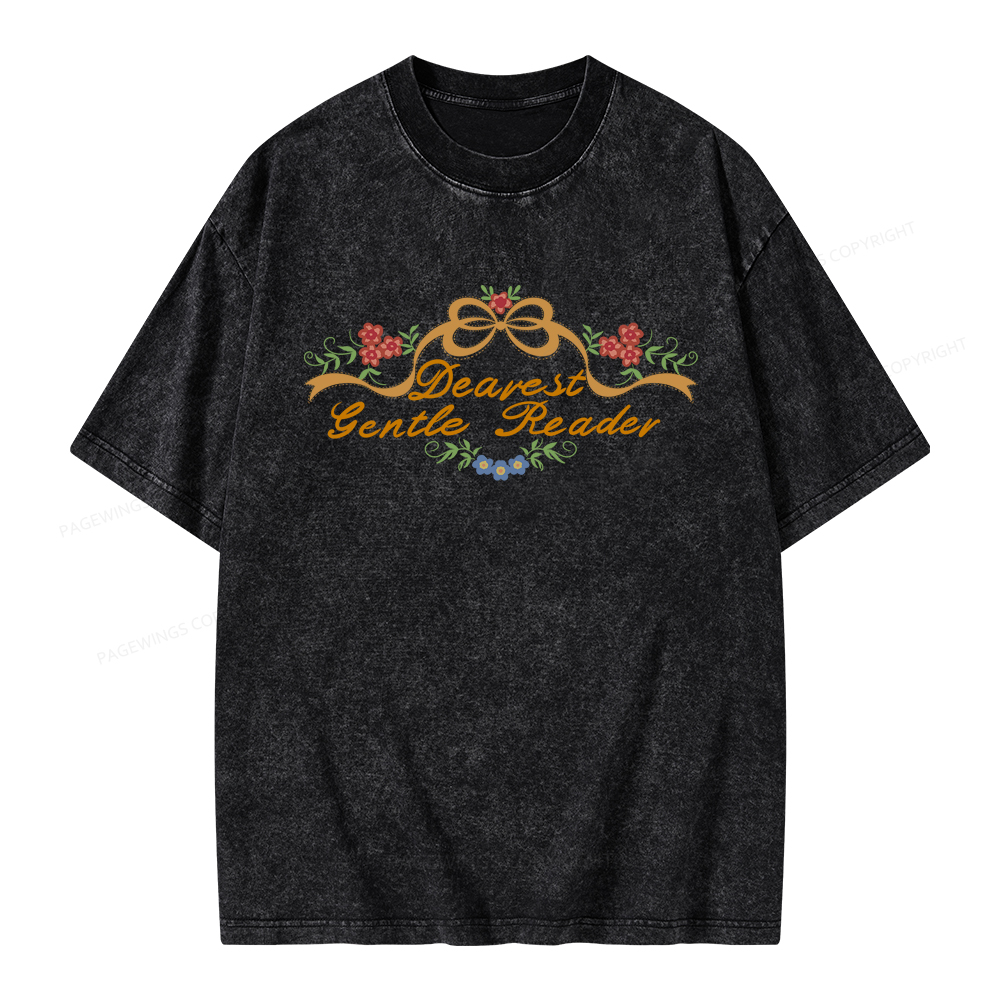 Pagewings Dearest Gentle Reader Unisex Washed T-shirt