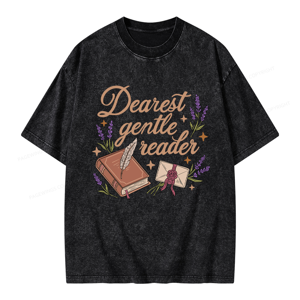 Pagewings Dearest Gentle Reader Unisex Washed T-shirt