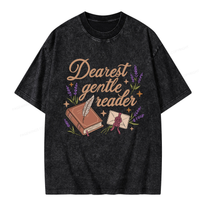 Pagewings Dearest Gentle Reader Unisex Washed T-shirt