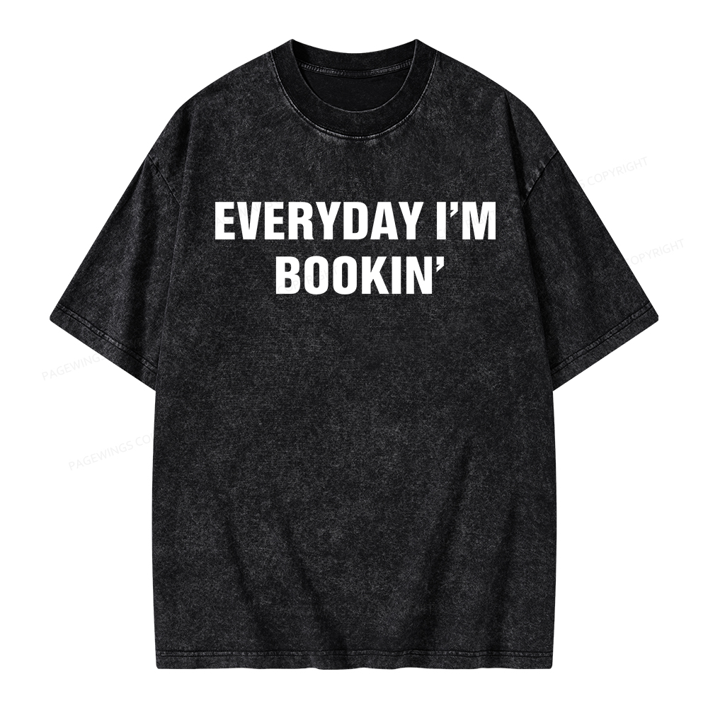 Pagewings Everyday I’m Bookin Unisex Washed T-shirt