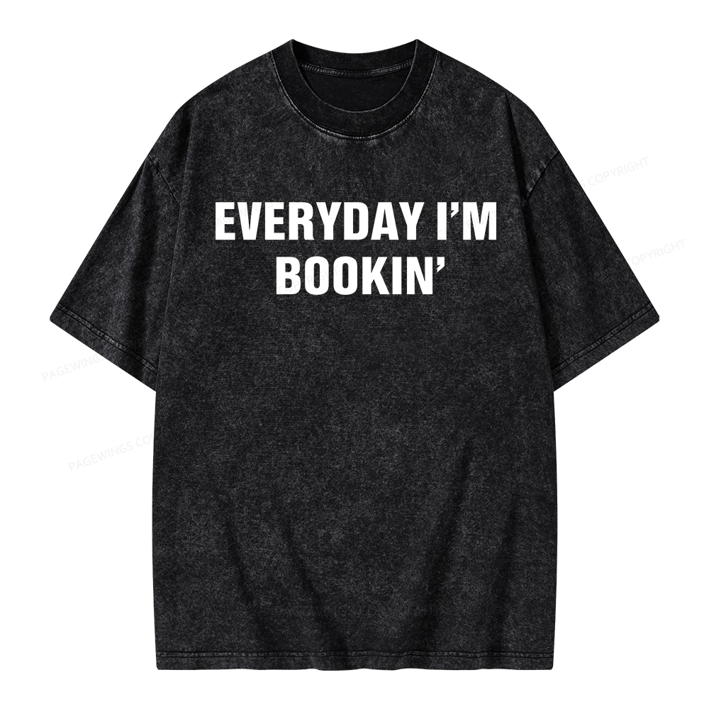 Pagewings Everyday I’m Bookin Unisex Washed T-shirt
