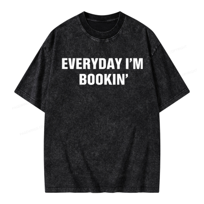 Pagewings Everyday I’m Bookin Unisex Washed T-shirt