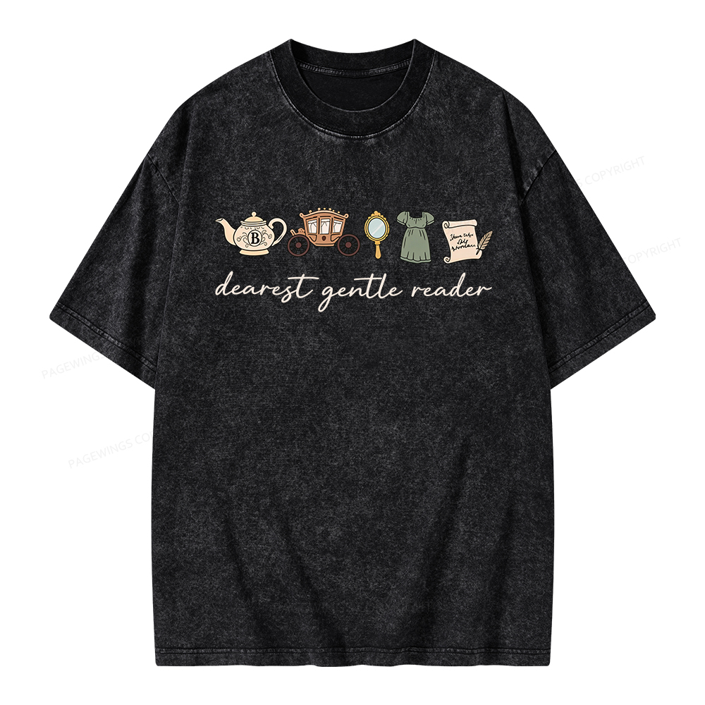 Pagewings Dearest Gentle Reader Unisex Washed T-shirt