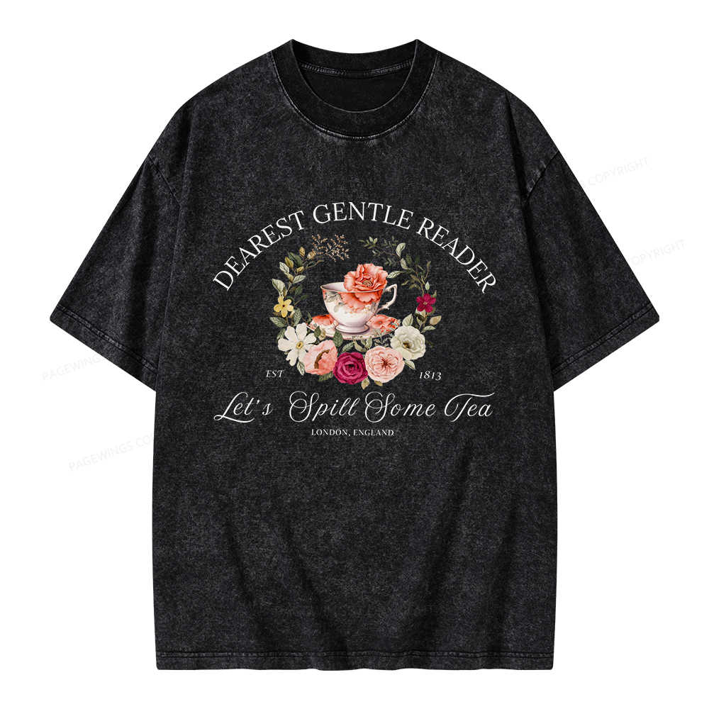 Pagewings Dearest Gentle Reader Unisex Washed T-shirt