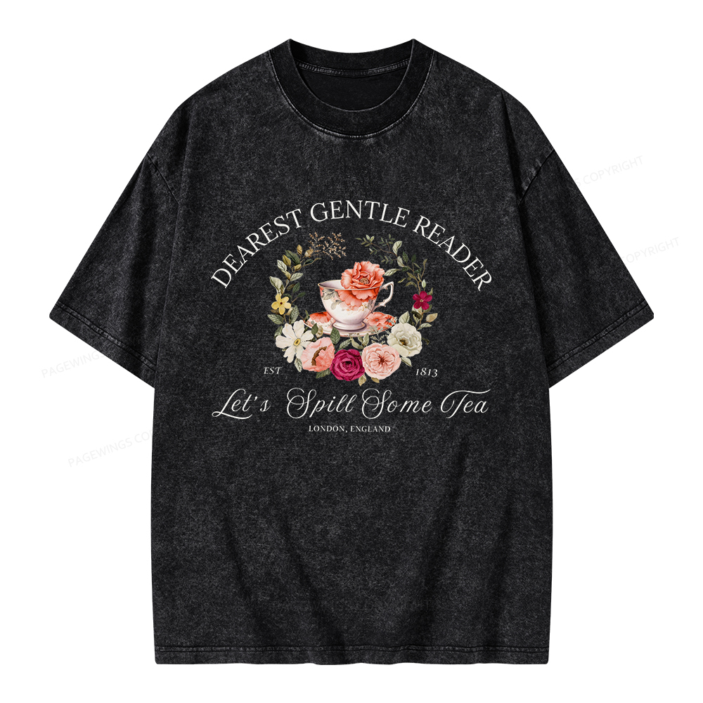 Pagewings Dearest Gentle Reader Unisex Washed T-shirt
