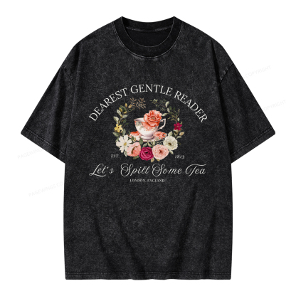 Pagewings Dearest Gentle Reader Unisex Washed T-shirt