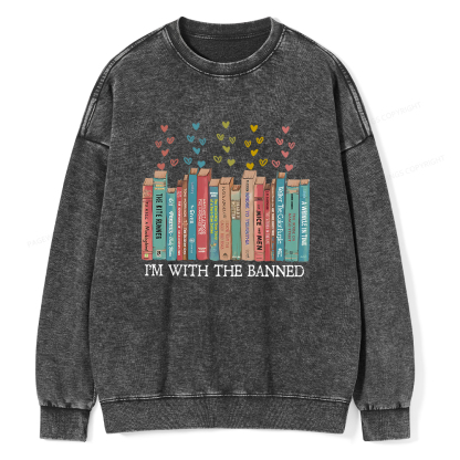 Pagewings I‘m With The Banned Unisex Washed Sweatshirt