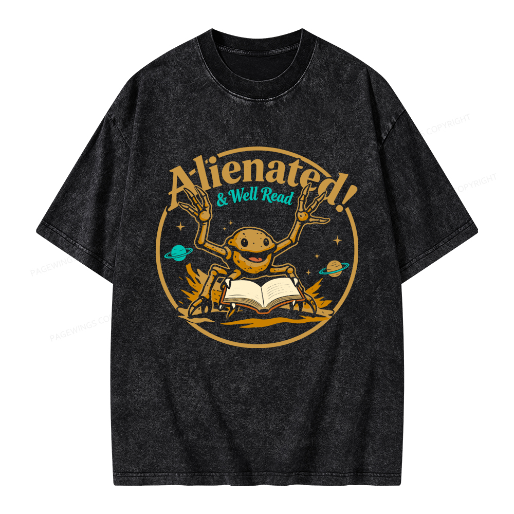 Pagewings Alienated Well Read Unisex Washed T-shirt