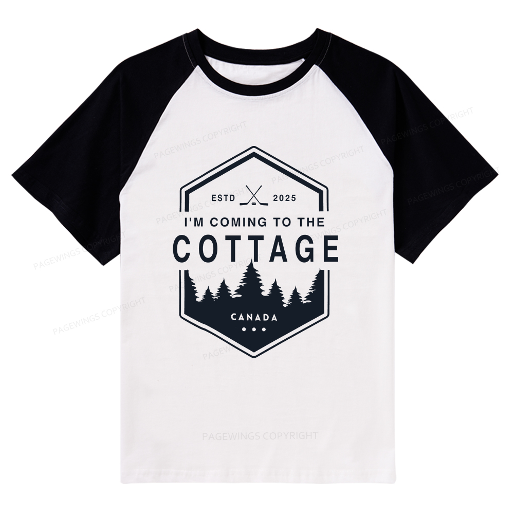 Pagewings Coming To The Cottage Raglan T-shirt