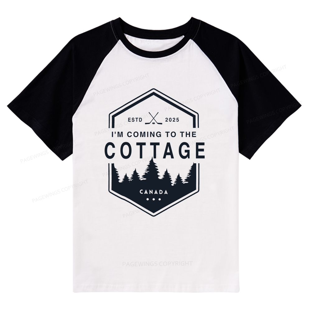 Pagewings Coming To The Cottage Raglan T-shirt