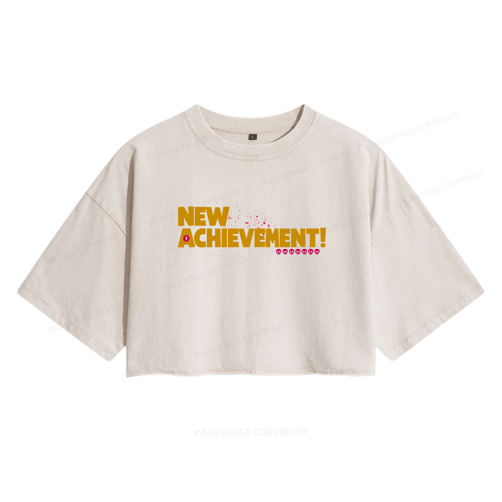 Pagewings New Achievement Women's Washed Cropped T-shirt