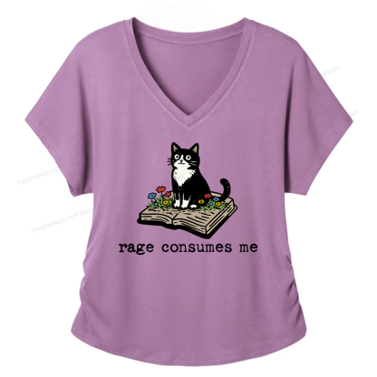 Pagewings Rage Consumes Me Women's Modal V-neck T-shirt  