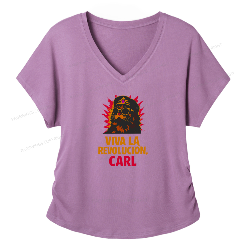 Pagewings Viva La Revolucion Soft Women's Modal V-neck T-shirt