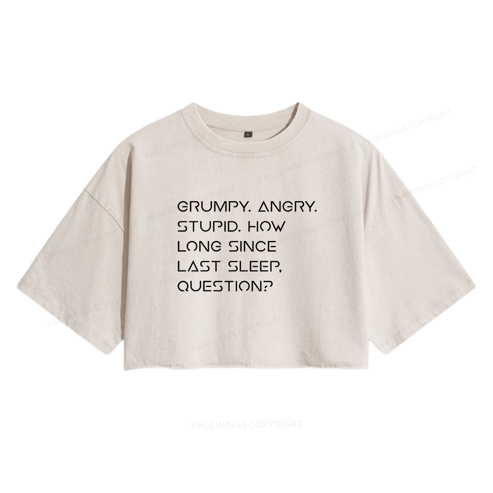 Pagewings Sci-Fi Women's Washed Cropped T-shirt