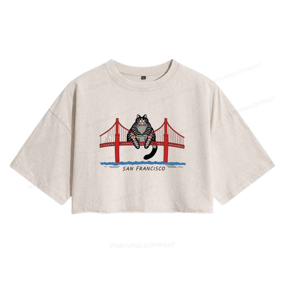 Pagewings Sci-Fi Book Lover Women's Washed Cropped T-shirt