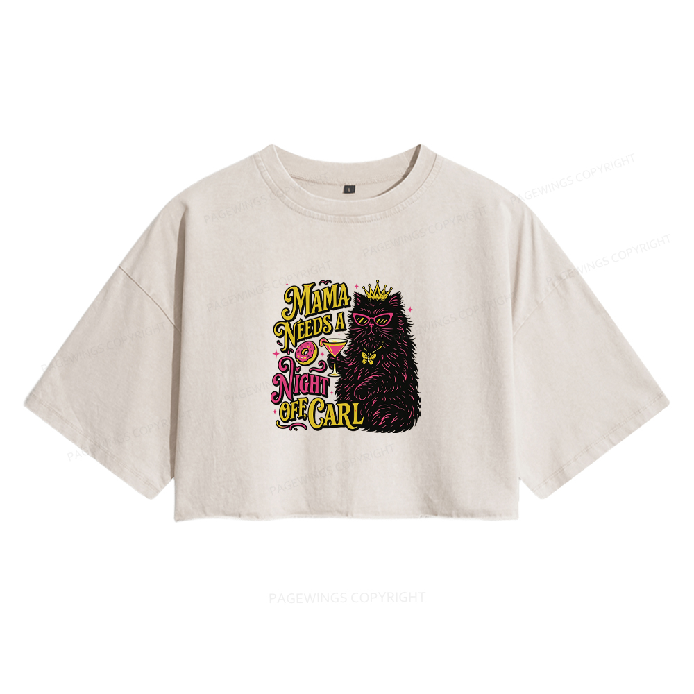 Pagewings Princess Donut Women's Washed Cropped T-shirt