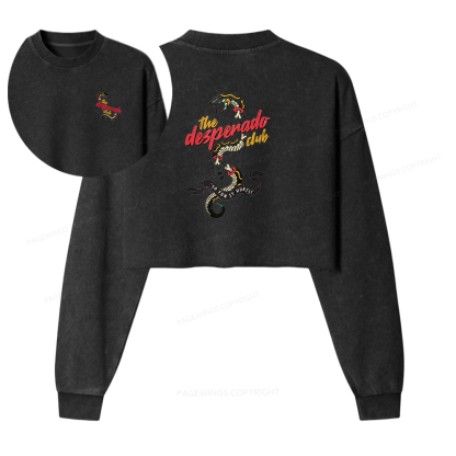 Pagewings The Desperado Club Washed Crop Sweatshirt