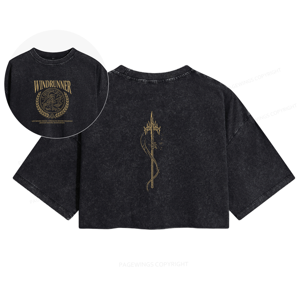 Pagewings Journey Before Destination Women's Washed Cropped T-shirt