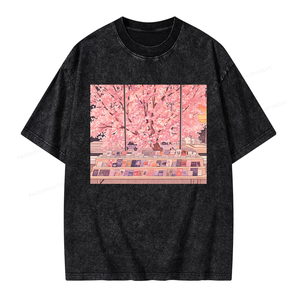 Pagewings Cozy Reading Unisex Washed T-shirt