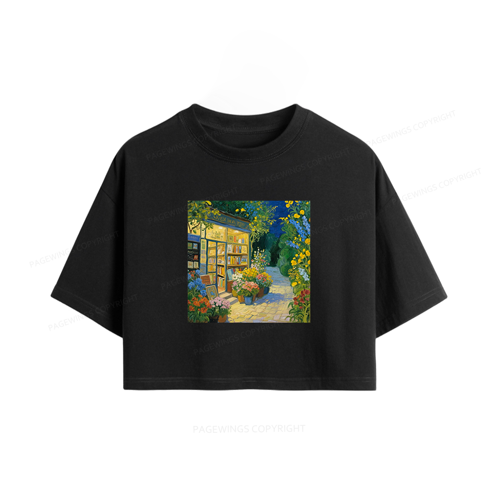 Pagewings Bookshop Women Crop Tops