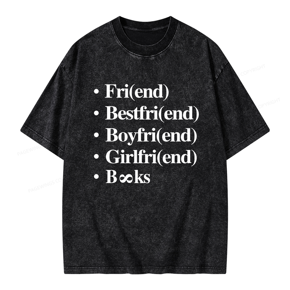 Pagewings Friends Love And Books Matter Unisex Washed T-shirt
