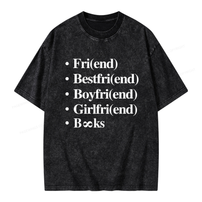 Pagewings Friends Love And Books Matter Unisex Washed T-shirt