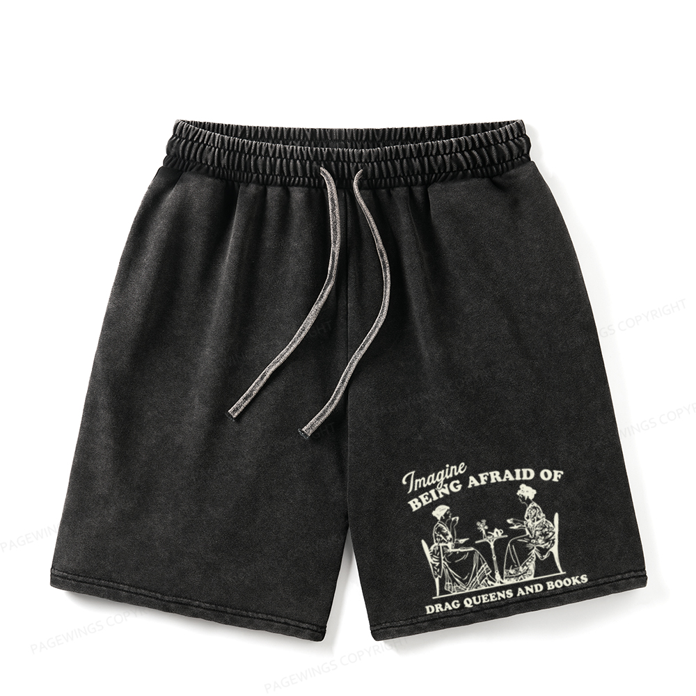 Pagewings Drag Queens Unisex Washed Shorts