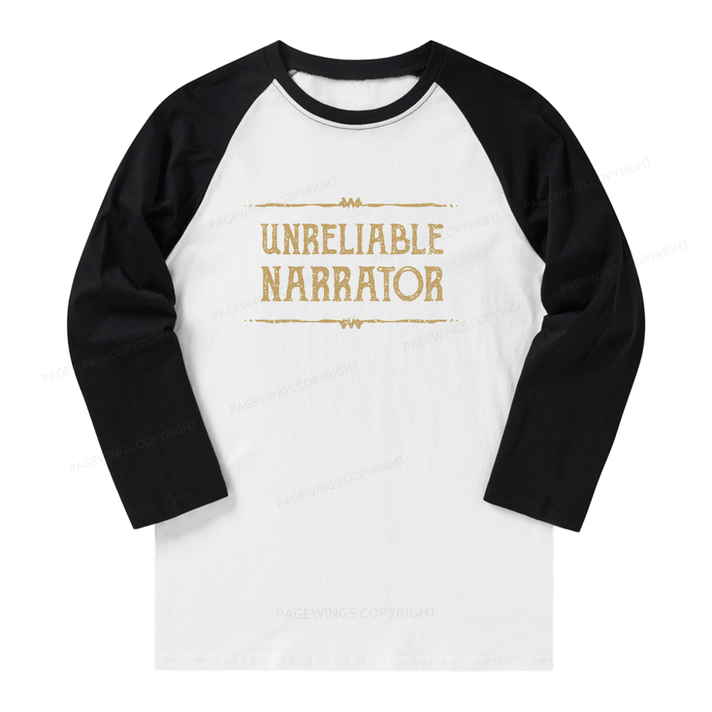Pagewings Unreliable Narrator Long Sleeve Raglan T-shirt