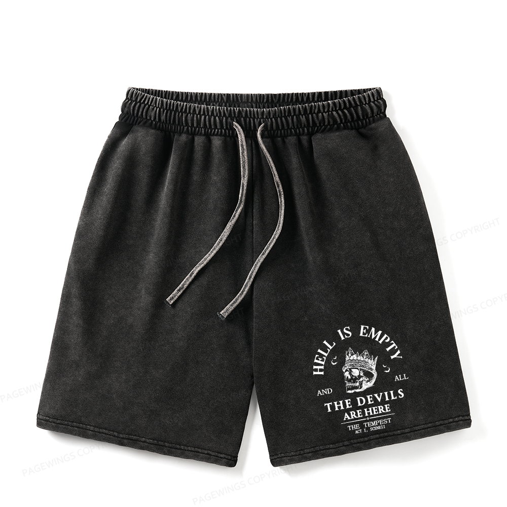 Pagewings Hell Is Empty And All The Devils Are Here Unisex Washed Shorts