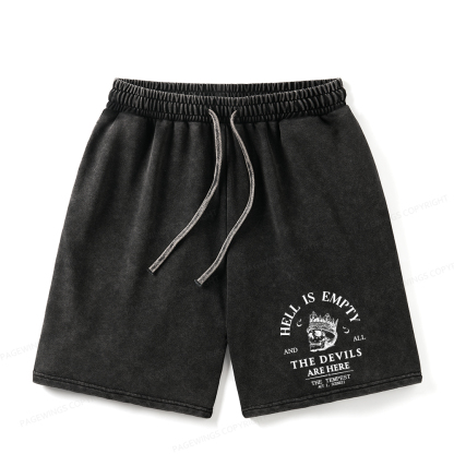 Pagewings Hell Is Empty And All The Devils Are Here Unisex Washed Shorts